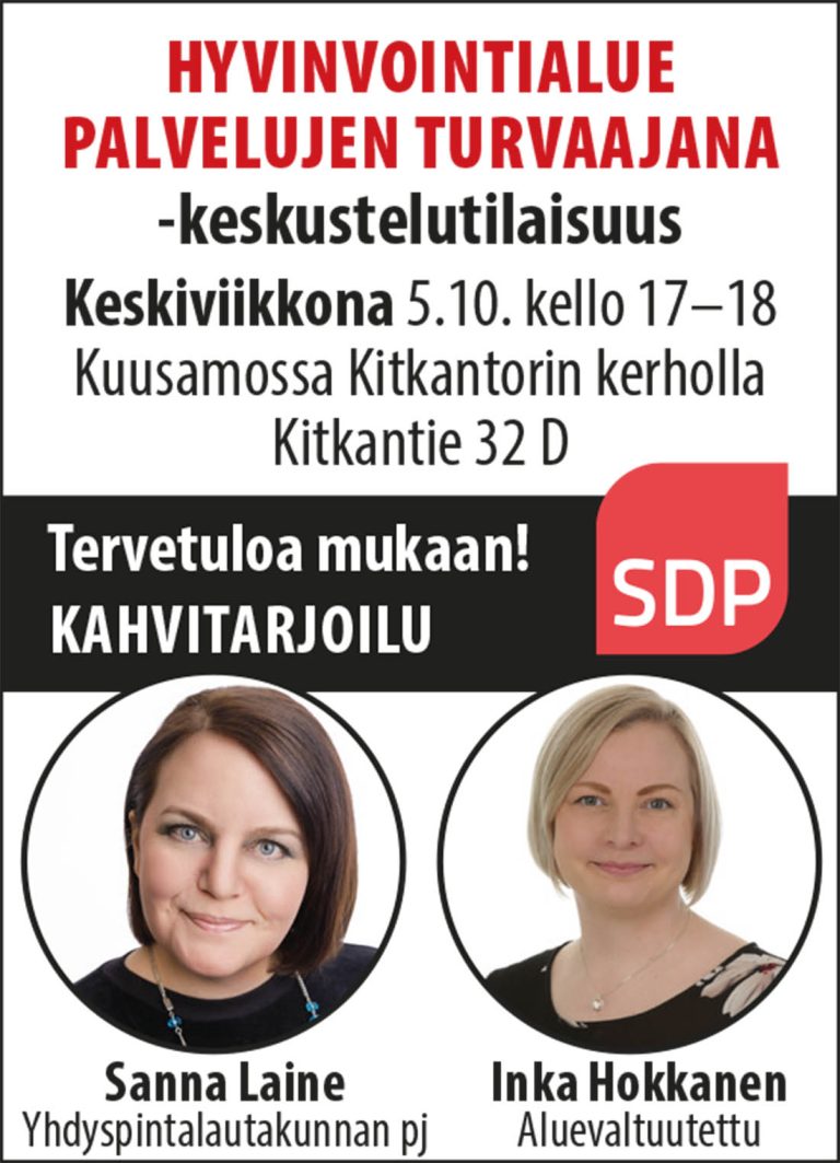 Hyvinvointialue palvelujen turvajana -keskustelutilaisuus Kuusamossa 5.10.2022