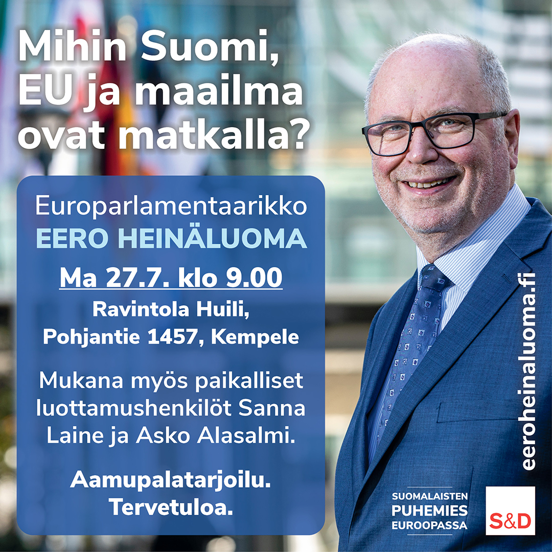 Eero Heinäluoma Kempeleeseen 27.7.